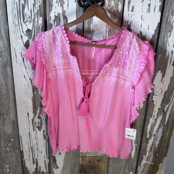Free People Pink Lemonade Combo Pink/Rose size Large NWT *Faded See Pictures* - Picture 7 of 9